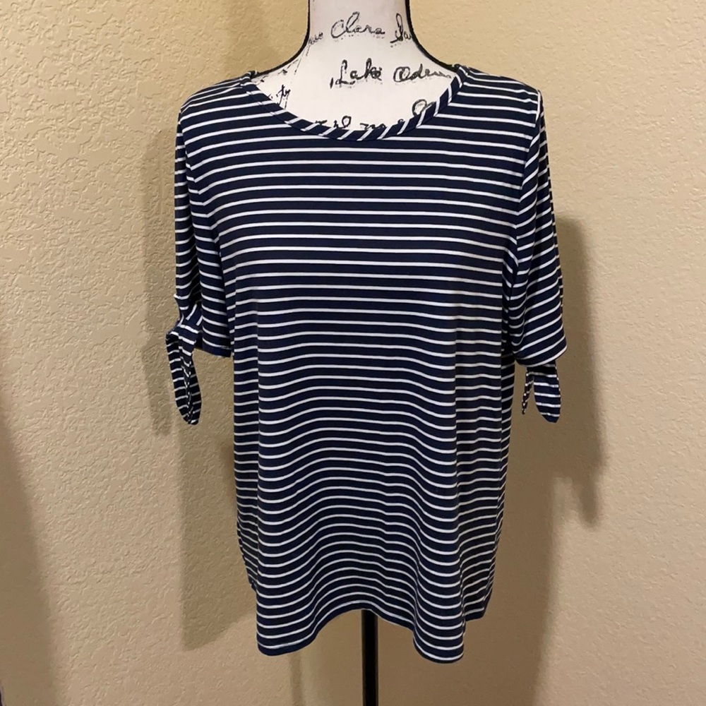 Croft & Borrow Navy Striped Shirt